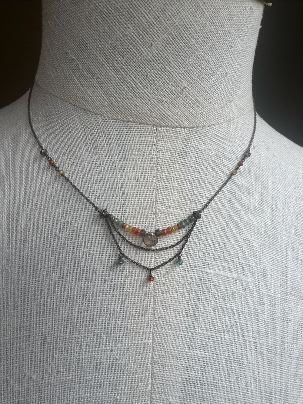 VINTAGE Multi-Color Beaded Layered Necklace from Zoo Gallery
